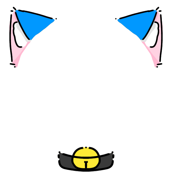 black collar blue cat ears Decoration